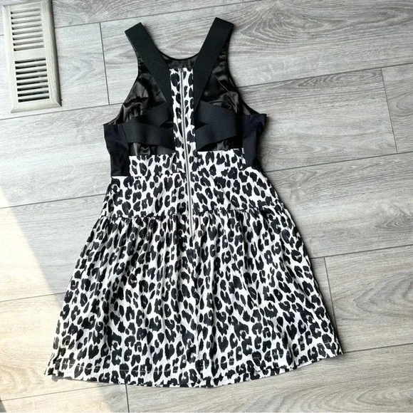 French Connection Leopard Print Racerback Cocktail Dress - Picture 9 of 13